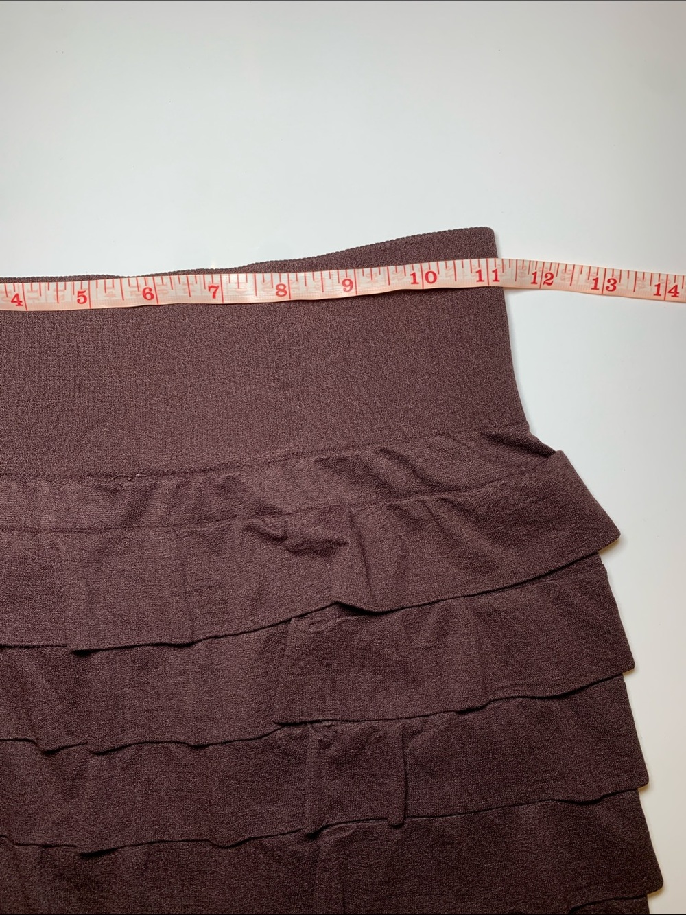 Y2K ERA - Tiered Ruffle Mini Skirt - Dark Brown - Picture 3 of 3
